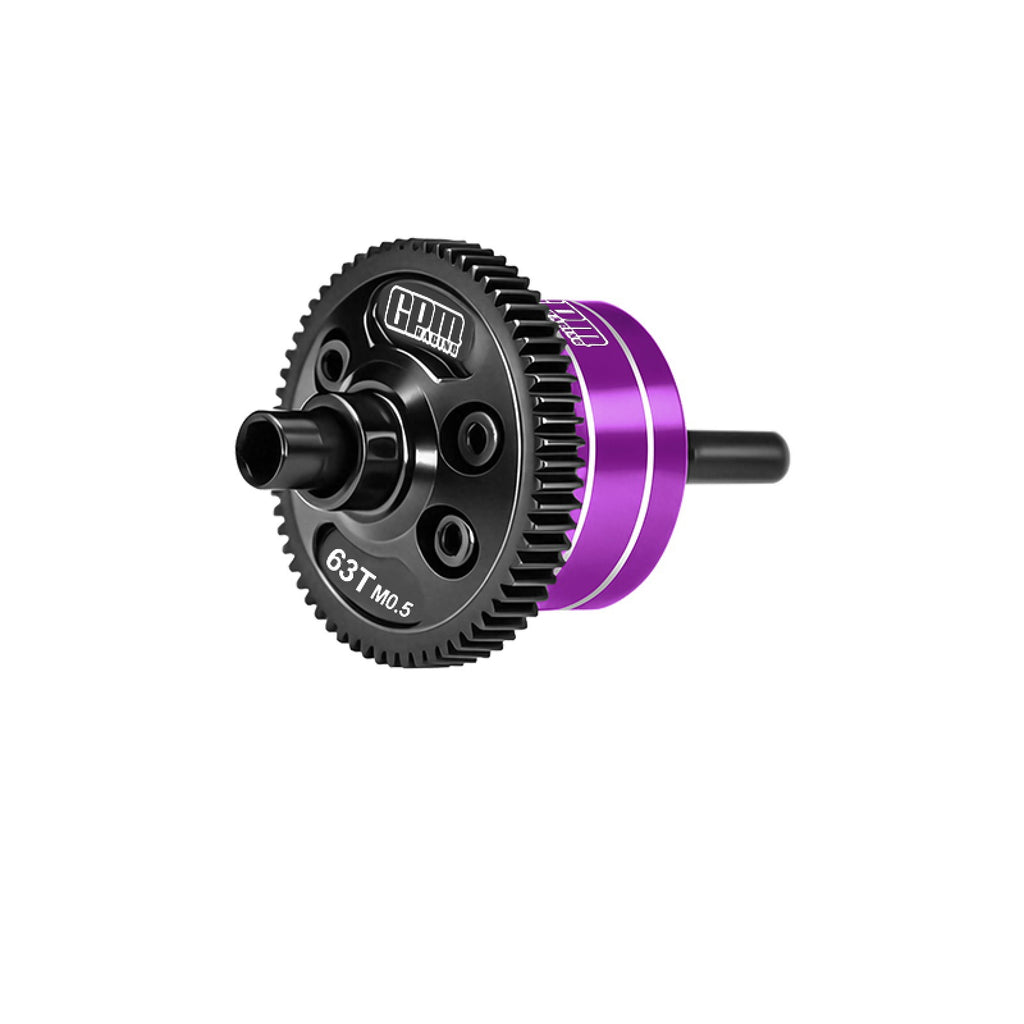 20CrMnTi Steel + Aluminum 7075 Alloy Complete Center Differential 63T 0.5 Mod For Arrma 1/16 Mini Kraton 3S Speed Truck Upgrades - Purple