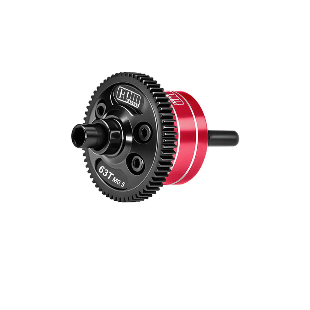 20CrMnTi Steel + Aluminum 7075 Alloy Complete Center Differential 63T 0.5 Mod For Arrma 1/16 Mini Kraton 3S Speed Truck Upgrades - Red