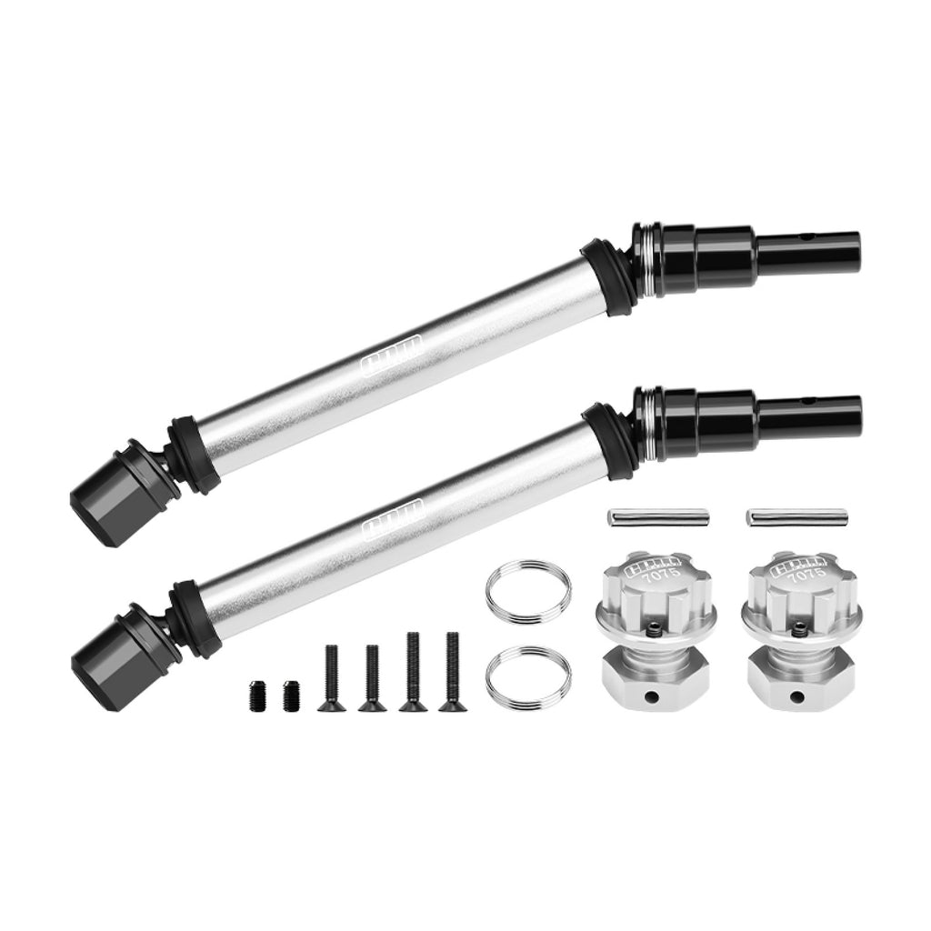 4140 Carbon Steel+Alloy Front Or Rear Adjustable CVD Drive Shaft With Wheel Hex & Wheel Nut 17mm For Arrma 1:10 KRATON 4S BLX-ARA102690 / OUTCAST 4S BLX-ARA102692 Upgrades - Silver