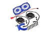 Aluminum 7075-T6 Motor Heatsink With Dual Metal Frame Cooling Fan And Adjustable Mount For 1:5 Arrma KRATON 8S BLX / OUTCAST 8S BLX / Traxxas X MAXX 6S / X MAXX 8S / 1:7 XO-01 - Blue