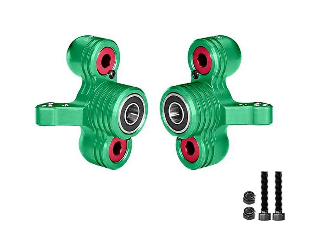 Aluminum 6061-T6 Alloy Front Steering Knuckles (Larger Bearings) For Arrma 1/5 Kraton 8S EXB Outcast 8S EXB - Green