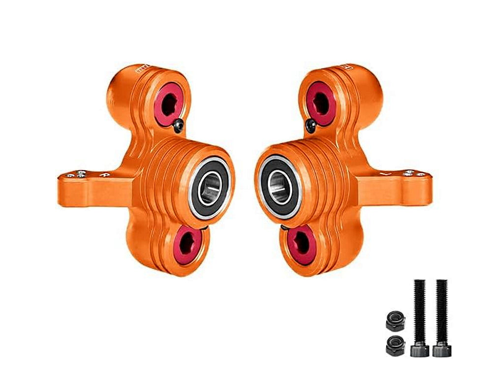 Aluminum 6061-T6 Alloy Front Steering Knuckles (Larger Bearings) For Arrma 1/5 Kraton 8S EXB Outcast 8S EXB - Orange