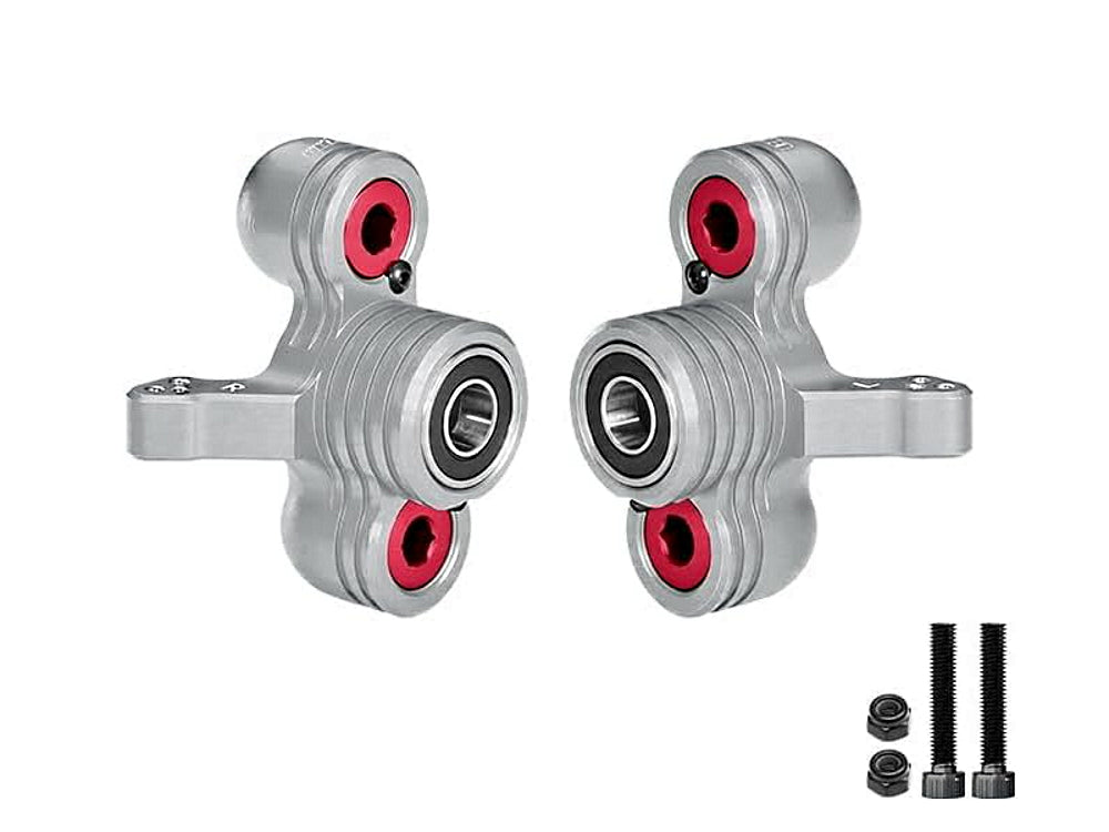 Aluminum 6061-T6 Alloy Front Steering Knuckles (Larger Bearings) For Arrma 1/5 Kraton 8S EXB Outcast 8S EXB - Silver