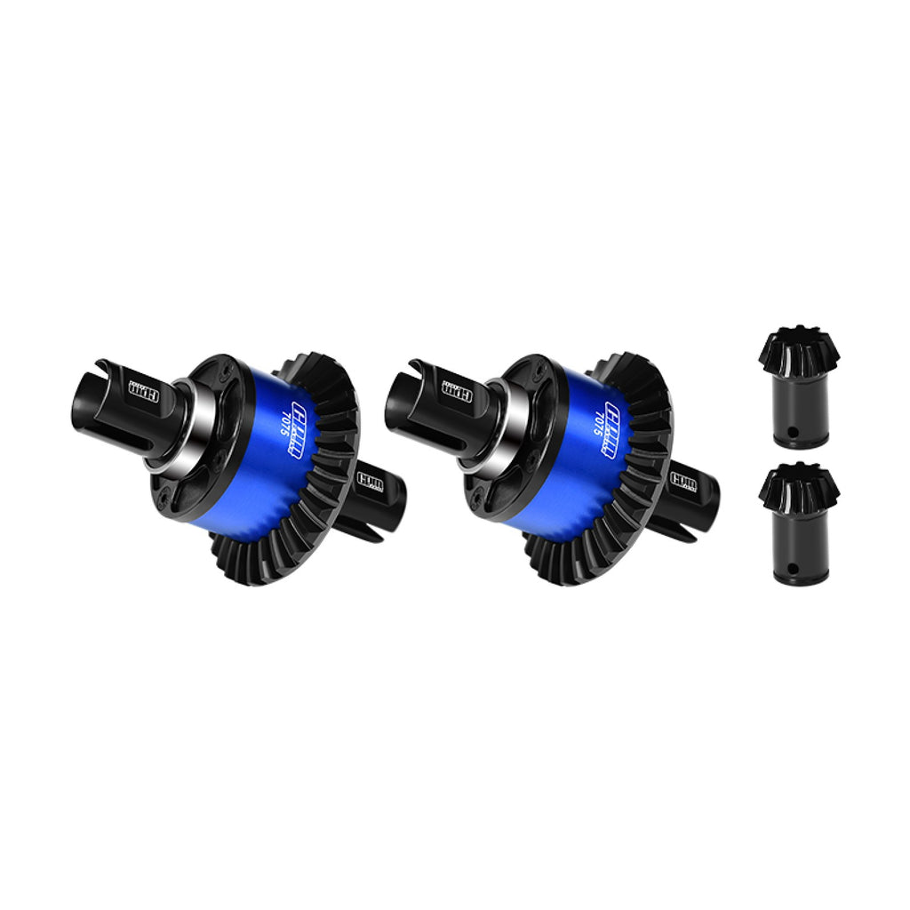 20CrInTiH Steel + 7075 Alloy Front & Rear Complete Differential 30/9T For ARRMA 1/5 KRATON 8S EXB OUTCAST 8S EXB - Blue