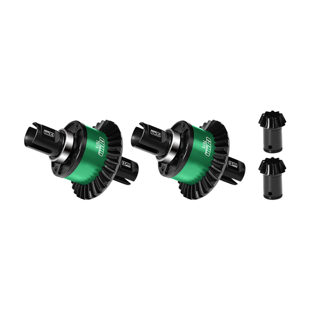 20CrInTiH Steel + 7075 Alloy Front & Rear Complete Differential 30/9T For ARRMA 1/5 KRATON 8S EXB OUTCAST 8S EXB - Green