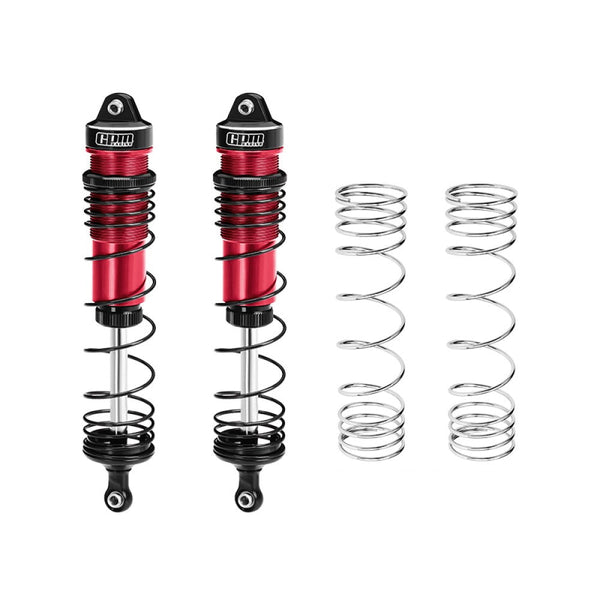 Aluminum 6061-T6 Alloy Progressive Spring Front Shock 132mm For Arrma 1/8 MOJAVE 4X4 4S BLX Desert Truck RTR-ARA4404 Upgrades - Red