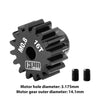 R/C Car Upgrade Parts : 40Cr Steel Motor Gear 16T (32 Pitch, Module 0.8mm, Motor Tooth Diameter 3.175mm, Tooth Surface Outer Diameter 14.1mm)