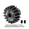 R/C Car Upgrade Parts : 40Cr Steel Motor Gear 17T (32 Pitch, Module 0.8mm, Motor Tooth Diameter 3.175mm, Tooth Surface Outer Diameter 15.1mm)