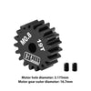 R/C Car Upgrade Parts : 40Cr Steel Motor Gear 19T (32 Pitch, Module 0.8mm, Motor Tooth Diameter 3.175mm, Tooth Surface Outer Diameter 16.7mm)