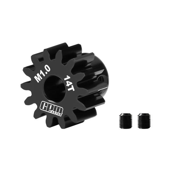20Cr Steel Motor Gear 14T (Module:1.0mm, Motor Tooth Diameter: 5.0mm, Round Hole) Suitable for 1/8 scale models of ARRMA and TRAXXAS R/C Cars and Trucks