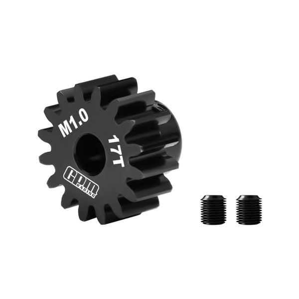20Cr Steel Motor Gear 17T (Module:1.0mm, Motor Tooth Diameter: 5.0mm, Round Hole) Suitable for 1/8 scale models of ARRMA and TRAXXAS R/C Cars and Trucks
