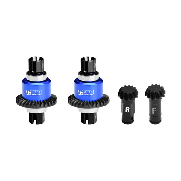 4140 CARBON STEEL + Aluminum 7075 ALLOY FRONT & REAR DIFFERENTIAL GEAR SET 12/30T For Arrma 1:18 GRANITE GROM / 1:14 TYPHON GROM / 1:16 MOJAVE GROM / QUAKE GROM / GORGON GROM - Blue