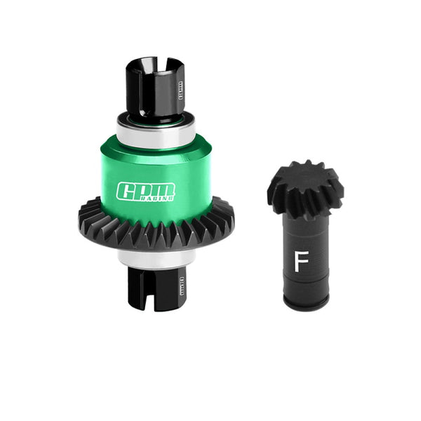 4140 Carbon Steel + 7075 Alloy Front Differential Gear Set 12/30T For Arrma 1:18 GRANITE GROM / 1:16 MOJAVE GROM / 1:14 TYPHON GROM - Green