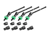 Aluminum 4140 Carbon Steel Front & Rear CVD Drive Shafts With Alloy 7075 Wheel Hex (Pins Thickened 2mm) For Arrma 1:18 GRANITE GROM / 1:14 TYPHON GROM Small Scale Buggy Upgrades - Green