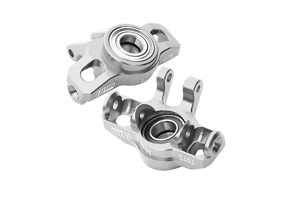 Aluminum 7075 Alloy Front Steering Block (Larger Inner Bearings) For Arrma 1/14 MOJAVE GROM MEGA 380 BRUSHED 4X4 SMALL SCALE DESERT TRUCK RTR-ARA2104 Upgrades - Silver