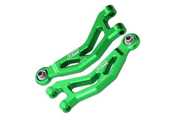 Aluminum 7075 Alloy Front Upper Suspension Arms For Arrma 1/14 MOJAVE GROM MEGA 380 BRUSHED 4X4 SMALL SCALE DESERT TRUCK RTR-ARA2104 Upgrades  - Green