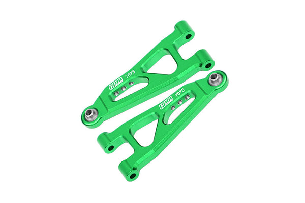 Aluminum 7075 Alloy Front Lower Suspension Arms For Arrma 1/14 MOJAVE GROM MEGA 380 BRUSHED 4X4 SMALL SCALE DESERT TRUCK RTR-ARA2104 Upgrades - Green
