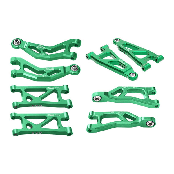 Aluminum 7075 Alloy Front + Rear Upper And Lower Suspension Arms For Arrma 1/16 MOJAVE GROM DESERT TRUCK Upgrades - Green