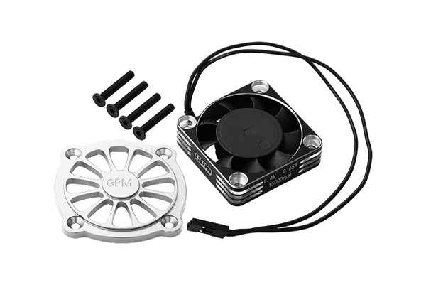 Aluminum 6061 Motor Heatsink With Metal Frame Cooling Fan And Protective Cover For Arrma 1/10 GORGON 4X2 Mega 550 Brushed Monster Truck-ARA3230 Upgrades - Silver