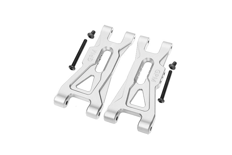 Aluminum 7075 Front Lower Suspension Arms For Arrma 1/10 GORGON 4X2 Mega 550 Brushed Monster Truck-ARA3230 - Silver