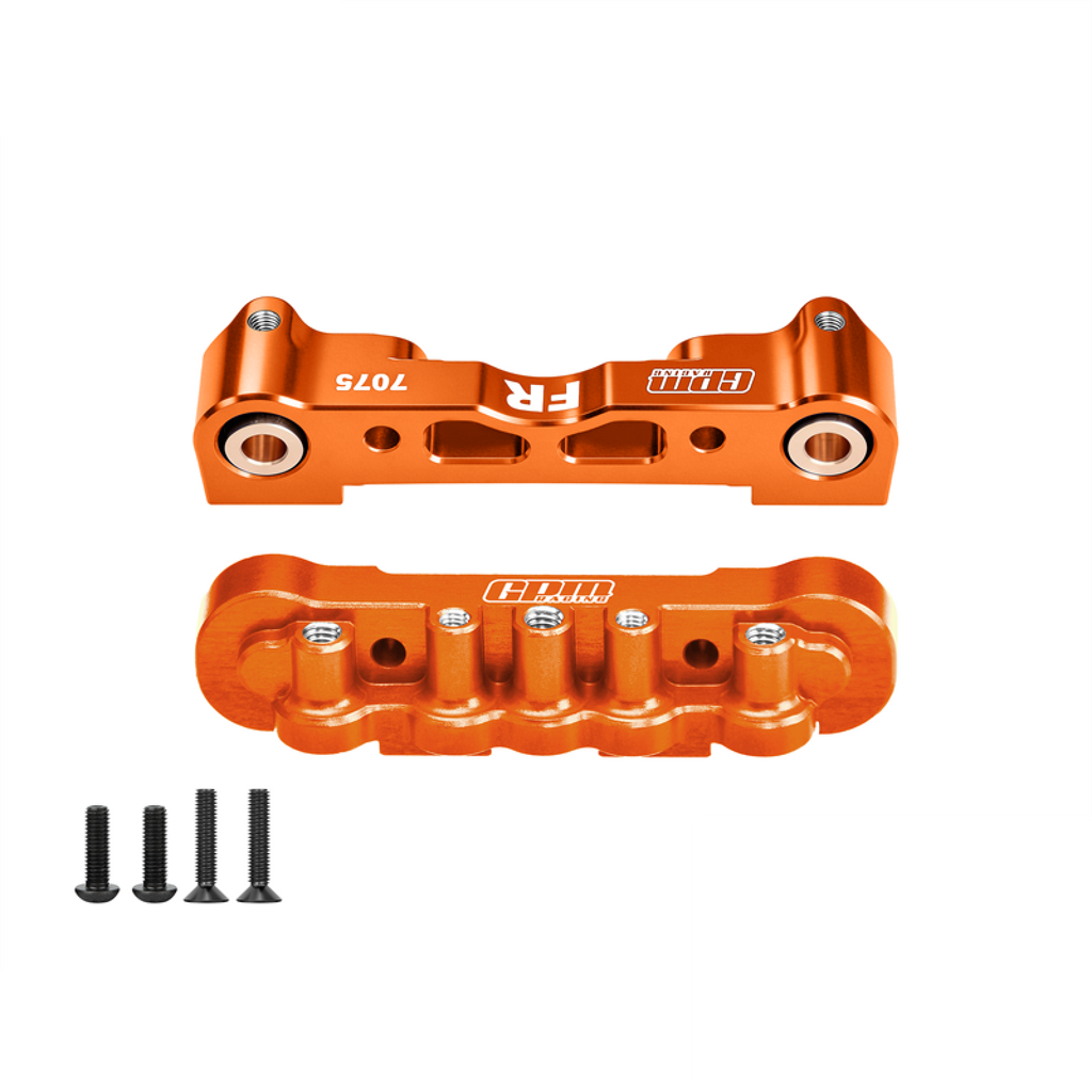 Aluminum 7075 Alloy Front Bumper Mount & Lower Suspension Mount For ARRMA 1:8 Kraton 6S EXB V6 / Notorious V6 / Outcast 6S / Talion EXB - Orange
