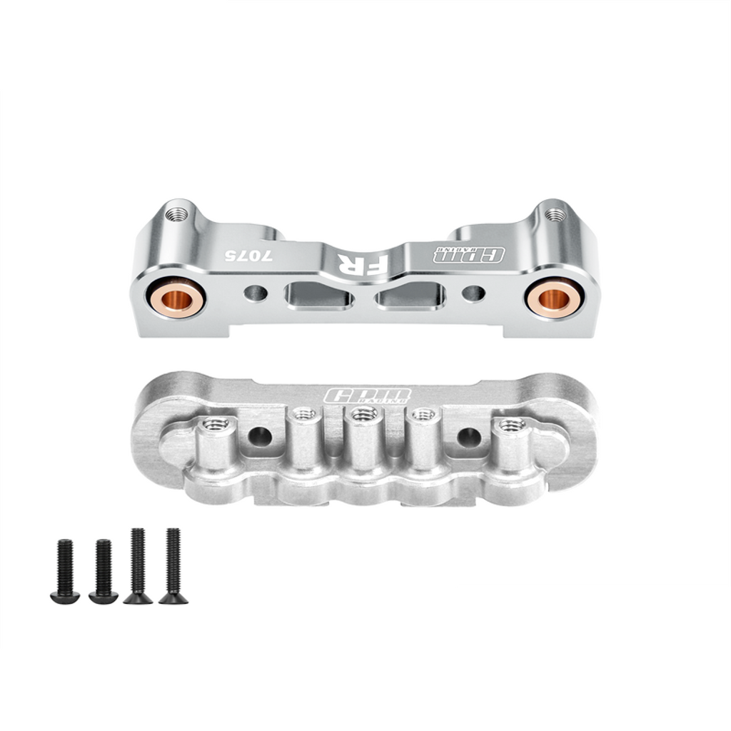 Aluminum 7075 Alloy Front Bumper Mount & Lower Suspension Mount For ARRMA 1:8 Kraton 6S EXB V6 / Notorious V6 / Outcast 6S / Talion EXB - Silver
