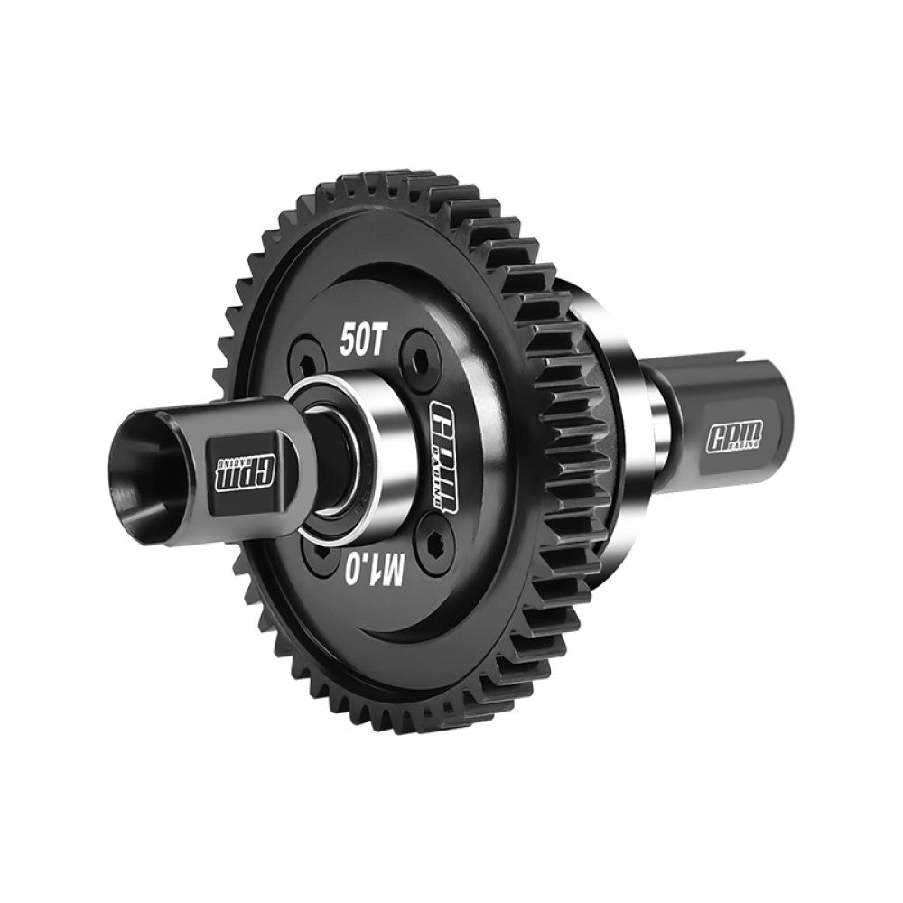 20CrMnTi Steel Main Gear 50T  1.0 + Aluminum 7075 Alloy Center Complete Differential For Arrma 1:8 KRATON 6S / OUTCAST / TALION / NOTORIOUS / 1:7 MOJAVE 6S / FIRETEAM / BIG ROCK - Black