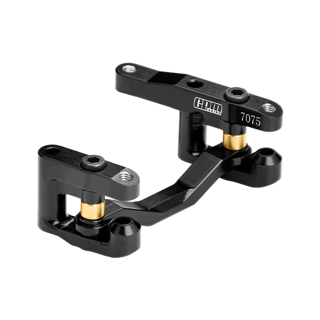 Aluminum 7075-T6 Alloy Steering Set For Arrma /16 QUAKE GORGON MOJAVE GROM 1/18 GRANITE 1/14 TYPHON GROM 1/12 LOSI NASCAR - Black