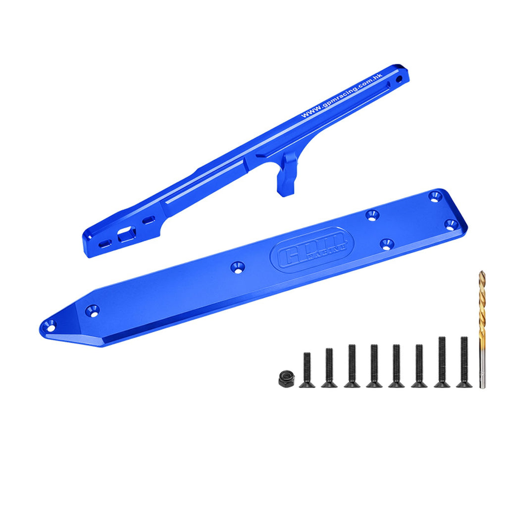 Aluminum 7075 Alloy Rear Brace and Rear Chassis Skid Plate Brace 6mm For ARRMA 1/7 Talion 6S EXB V6 Brushless Speed Truck-ARA7707V6 Upgrades - Blue