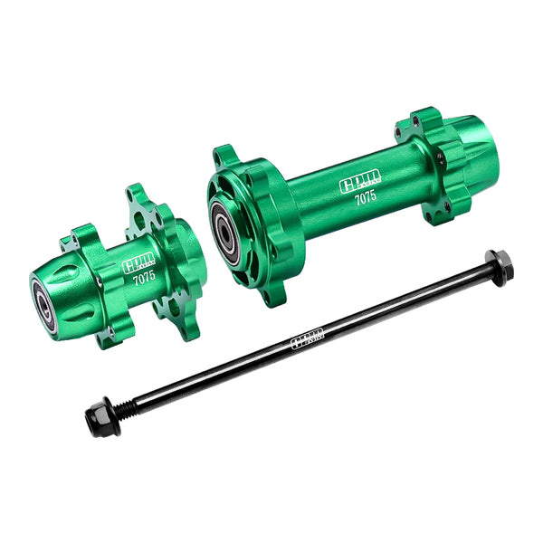 Aluminum 7075-T6 Front & Rear Wheel Hub Hex (Enlarged Inner Bearing) For LOSI 1:4 Promoto-MX Motorcycle Motorbike RTR LOS06000 LOS06002 Upgrades - Green
