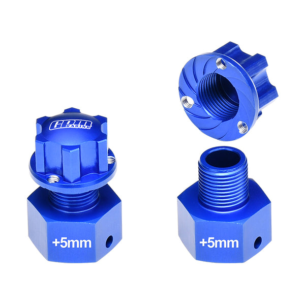 Losi 1/6 Super Baja Rey 4X4 Desert Truck Aluminum Wheel Hex Adapter (+5mm) - 6Pc Set Blue