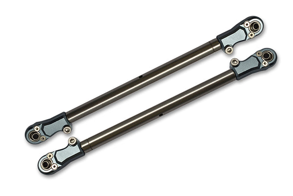 Losi 1/6 4WD Super Baja Rey 2.0 LOS05021 Stainless Steel Adjustable Rear Upper Chassis Link Tie Rods With Aluminium Ends - 2Pc Set Gray Silver