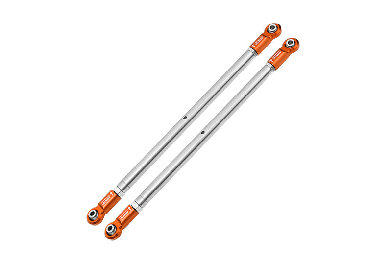 Losi 1/6 4WD Super Baja Rey 2.0 LOS05021 Stainless Steel Adjustable Rear Upper Chassis Link Tie Rods With Aluminium Ends - 2Pc Set Orange