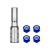 Wheel Nut 4Pcs & Wheel Nut Tool For Axial 1/30 SCX30 Ford Bronco AXI-2048 / Jeep Wrangler AXI-2261 Rock Crawler Upgrades - Blue