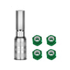 Wheel Nut 4Pcs & Wheel Nut Tool For Axial 1/30 SCX30 Ford Bronco AXI-2048 / Jeep Wrangler AXI-2261 Rock Crawler Upgrades - Green