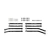Aluminum 7075-T6 Alloy Front & Rear Link Set For Axial 1/30 SCX30 Ford Bronco AXI-2048 / Jeep Wrangler AXI-2261 Rock Crawler Upgrades - Black