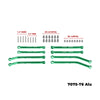 Aluminum 7075-T6 Alloy Front & Rear Link Set For Axial 1/30 SCX30 Ford Bronco AXI-2048 / Jeep Wrangler AXI-2261 Rock Crawler Upgrades - Green