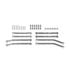 Aluminum 7075-T6 Alloy Front & Rear Link Set For Axial 1/30 SCX30 Ford Bronco AXI-2048 / Jeep Wrangler AXI-2261 Rock Crawler Upgrades - Gray Silver