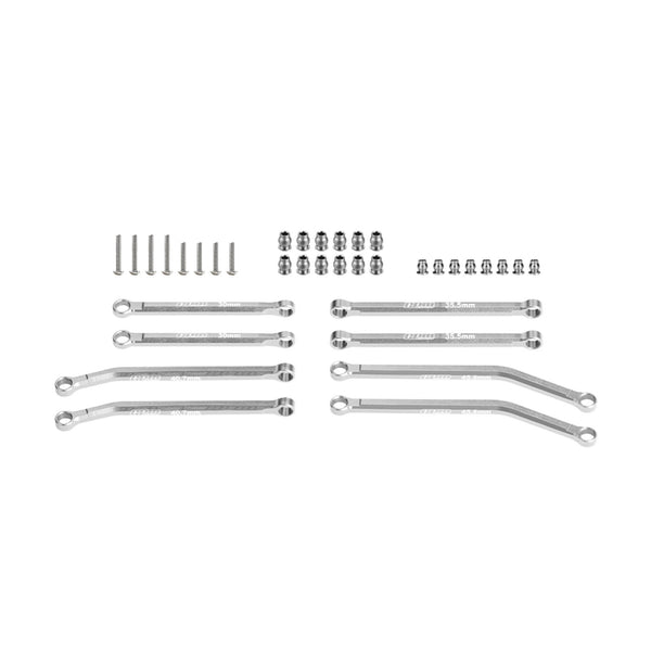 Aluminum 7075-T6 Alloy Front & Rear Link Set For Axial 1/30 SCX30 Ford Bronco AXI-2048 / Jeep Wrangler AXI-2261 Rock Crawler Upgrades - Silver