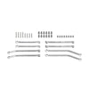 Aluminum 7075-T6 Alloy Front & Rear Link Set For Axial 1/30 SCX30 Ford Bronco AXI-2048 / Jeep Wrangler AXI-2261 Rock Crawler Upgrades - Silver