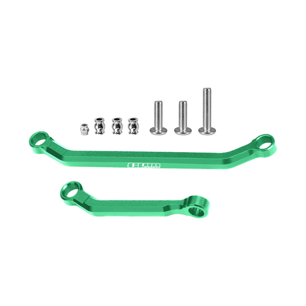Aluminum 7075-T6 Alloy Tie Rod Link & Drag Link Set For Axial 1/30 SCX30 Ford Bronco AXI-2048 / Jeep Wrangler AXI-2261 Rock Crawler Upgrades - Green