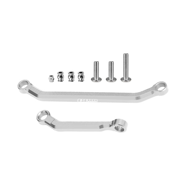 Aluminum 7075-T6 Alloy Tie Rod Link & Drag Link Set For Axial 1/30 SCX30 Ford Bronco AXI-2048 / Jeep Wrangler AXI-2261 Rock Crawler Upgrades - Silver