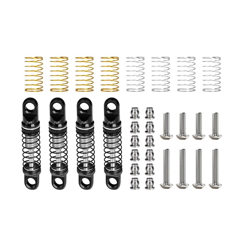 Aluminum Alloy Adjustable Shock Set 26mm For Axial 1/30 SCX30 Ford Bronco AXI-2048 / Jeep Wrangler AXI-2261 Rock Crawler Upgrades - Silver