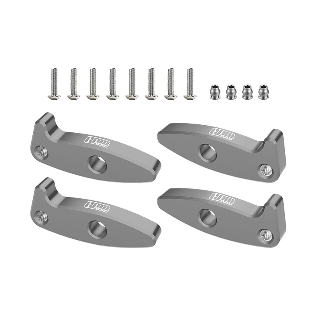 Aluminum 7075-T6 Alloy Flex Blades Extensions (Droop Flex Mod) For Axial 1:30 SCX30 Ford Bronco / SCX30 Jeep Wrangler JLU / Chevrolet K10 Rock Crawler Upgrades - Gray Silver