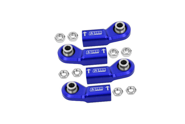 Front Steering Tie Rod Aluminum Ball Ends For Axial 1/6 SCX6 Jeep JLU Wrangler AXI05000 - 4Pc Set Blue