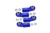 Front Steering Tie Rod Aluminum Ball Ends For Axial 1/6 SCX6 Jeep JLU Wrangler AXI05000 - 4Pc Set Blue