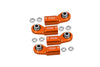 Front Steering Tie Rod Aluminum Ball Ends For Axial 1/6 SCX6 Jeep JLU Wrangler AXI05000 - 4Pc Set Orange