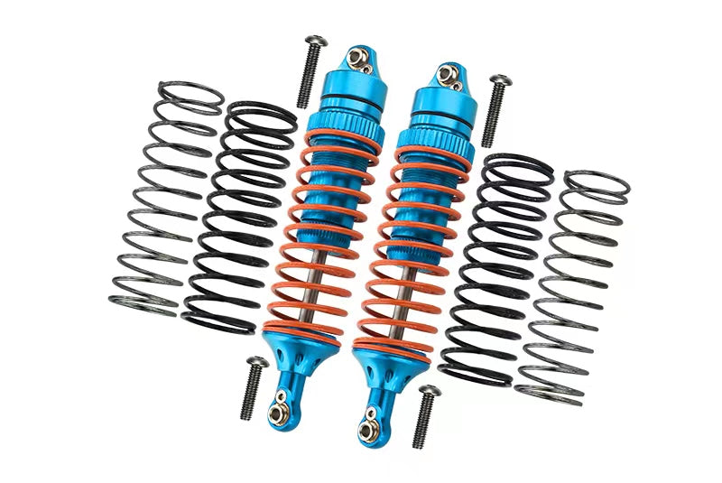 Traxxas Slash 4X4 / Stampede 4X4 / Rustler VXL / Craniac / Deegan 38 Fiesta Aluminum Rear Adjustable Spring Damper With Aluminum Ball Top & Ball Ends - 1Pr Set Sky Blue (1.3mm, 1.5mm, 1.7mm Coil Spring & 4mm Thick Shaft)