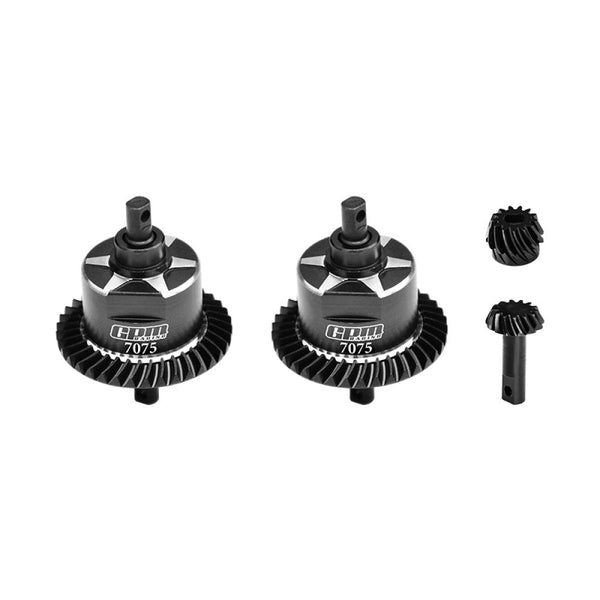 Aluminum 7075 Alloy + 4140 Carbon Steel Front & Rear Complete Differential For Traxxas 1:10 Slash 4X4 / Rustler VXL / Hoss VXL 3S / Ford F-150 / Stampede / Jato 4X4 2S 4S / 1:7 XO-01 - Black