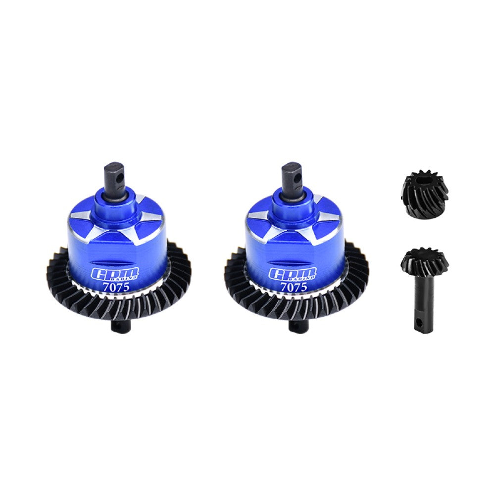 Aluminum 7075 Alloy + 4140 Carbon Steel Front & Rear Complete Differential For Traxxas 1:10 Slash 4X4 / Rustler VXL / Hoss VXL 3S / Ford F-150 / Stampede / Jato 4X4 2S 4S / 1:7 XO-01 - Blue